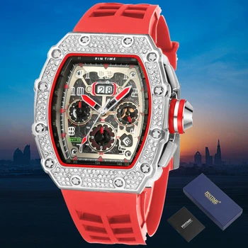 Kūrybos Žiūrėti Vyrų Sporto Laikrodis Chronografas Karinės Vyrai Laikrodžiai Top Brand Prabangus Diamond Laikrodis reloj hombre montre homme