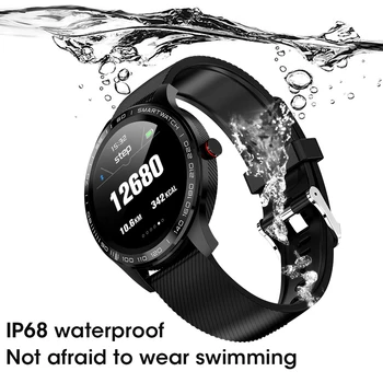 L9 Visą touch Smart Watch Vyrų EKG+PPG Širdies ritmas, Kraujo Spaudimas, deguonies Stebėti IP68 Vandeniui 