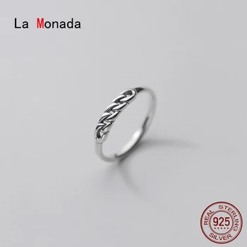 La Monada Austi Sidabro Žiedas 925 Korėjos Žiedai Moterims, Sidabras 925 Sterlingas Papuošalai Paprastas Stilingas Žiedai Mergaitėms Minimalistinio