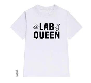 Lab Karalienė Mokslo Moterims marškinėlius Medvilnės Atsitiktinis Juokingi marškinėliai Lady Yong Mergina Viršuje Tee 5 Spalvų Lašas Laivas S-643
