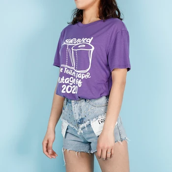 Laiškas Toliet Popieriaus Juokinga Moterų T marškinėliai trumpomis Rankovėmis Atsitiktinis Spausdinti Moterų Tee Top 2020 Metų Vasaros Plius Dydis Prarasti Lady T-shirt