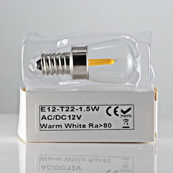Lampada led lemputės mini E12 1.5 W 12V 110v, 220v kaitinimo lempa, T22 mažas energijos taupymo namuose žvakė šaldytuvas šaldiklio apšvietimas