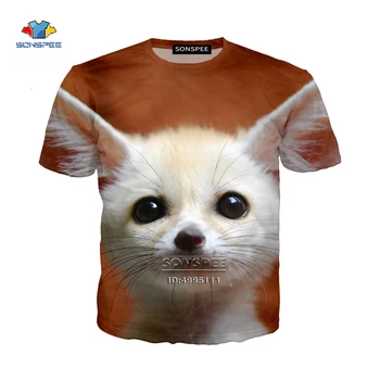 Laukinių Lapių Gyvūnų 3D Spausdinimo vyriški T-shirt Moterims Marškinėliai Harajuku Vasaros Marškinėlius Atsitiktinis Hip-Hop Trumpas Rankovės Negabaritinių Viršūnės