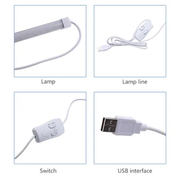 LED Lempos, Trys Spalvos, Su USB Akių-Gynėjas Spinta Lempa Skaitymui Lentelė Studijų Šviesos Patalpų Apšvietimas Pagal Kabineto Lempos