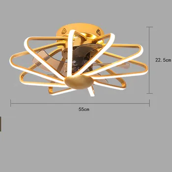 LED Lubų ventiliatorius, Ventiliatorius Šviesos lempos Miegamojo Kambarį Lempos Integruota Gerbėjai Gryno Vario Variklis su nuotolinio contorl AC 220V