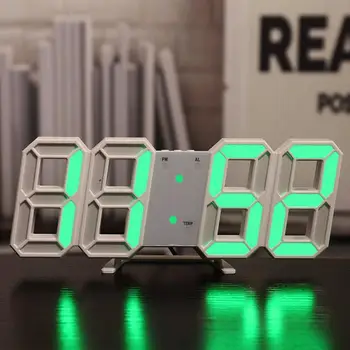 LED Skaitmeninio Sieninis Laikrodis Žadintuvas Data Temperatūros Automatinis Apšvietimo Lentelė Darbalaukio Namų Puošybai Stende Pakabinti Laikrodžiai