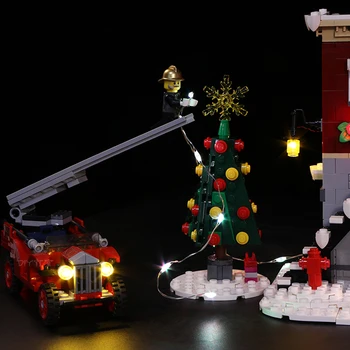 Led Šviesos Suderinamas su Lego 10263 Kūrėjas Žiemos Kaimas Gaisrinės 36014 nelyginant Žaislai, Dovanos tik šviesos, Baterija, dėžutė