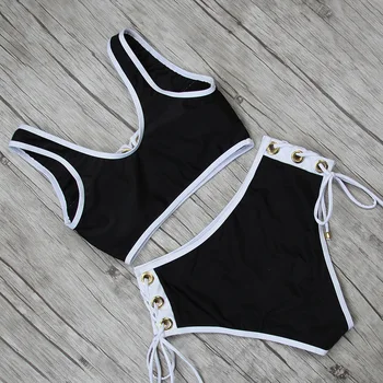 LI-FI 2019 Seksualus Bikini Moterims maudymosi kostiumėlį Push Up Aukšto Juosmens Nėrinių Apynasrio maudymosi Kostiumėliai, Bikini Nustatyti Paplūdimio Maudymosi Kostiumą Plaukti Dėvėti Maillot