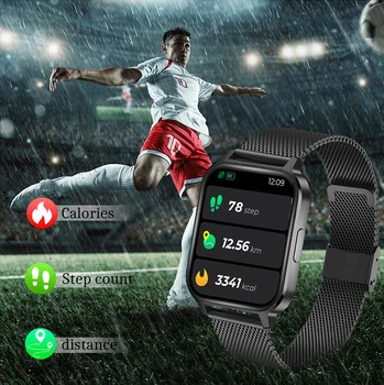 LIGE 1.7 Colių Smart watch Vyrų jutiklinių Multi-Sporto Režimas Vandeniui Vyrų Smart Watch Moterų Širdies ritmo Monitorius, Skirtų 