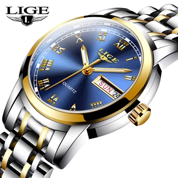 LIGE Moterų Laikrodžiai Paprasta Nerūdijančio Plieno Laikrodis Atsitiktinis Mados Žiūrėti Moterų Sporto Vandeniui Laikrodis Ponios Relogio Feminino