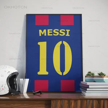 Lionelis Messi Futbolo Drobė Art Prints Messi Jersey Plakatas , Messi Marškinėlių Numeris, Drobė, Tapyba Sienos Nuotraukas Namo Kambario Dekoro