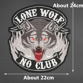 Lone Wolf Nr. Klubas Didelio Dydžio Siuvinėjimo Punk Dviratininkas Pleistras Drabužiai, Kepurės, Krepšiai Geležies Pagrindo