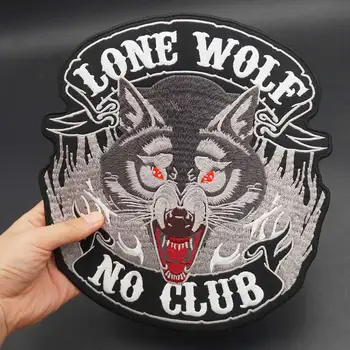 Lone Wolf Nr. Klubas Didelio Dydžio Siuvinėjimo Punk Dviratininkas Pleistras Drabužiai, Kepurės, Krepšiai Geležies Pagrindo