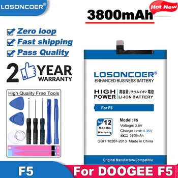 LOSONCOER 3800mAh už Doogee F5 Ličio-jonų polimerų baterija +Dovana įrankiai