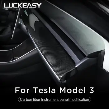 LUCKEASY Už Tesla Modelis 3 Modelis Y 2017-2020 Automobilio interjero aksesuarų Centrinio Valdymo tiesa anglies pluošto Prietaisų Skydelis