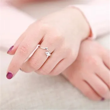 LULU-KIAULIŲ Mados Romantiškas dolphin meilužis žiedas moterų stiliaus korėjos stiliaus žiedas joker JZ039