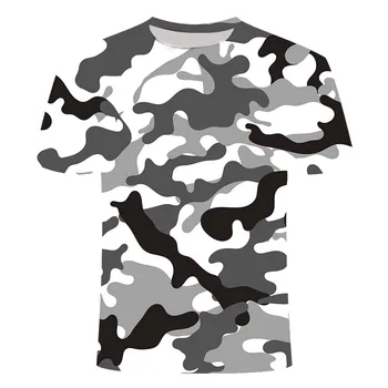 Mada marškinėliai vyriški drabužiai mados vasaros 2020 mados prekės ženklo kamufliažas juoda ir balta nuotrauka, 3D atspausdintas T-shirt trumpas sleev