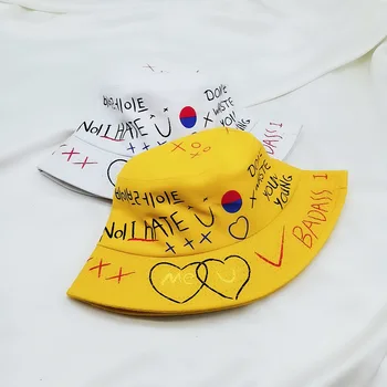 Mados Lauko Žvejys Skrybėlę Korėjos Versija, Hip-Hop Grafiti Atsitiktinis Moterų Ir Vyrų Mados Laukinių Japonų Meno Baseino Skrybėlę