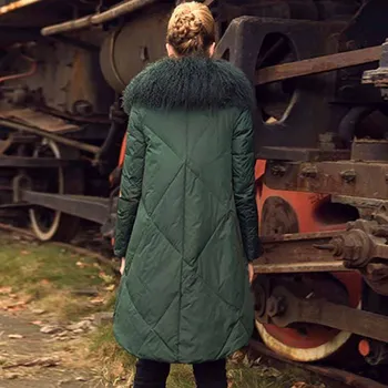 Mados realus didelis apykaklės prarasti žiemos striukė moterims korėjos modis viršutiniai drabužiai Vidutinio ilgio 2colors Plius dydis 2020 naują atvykimo