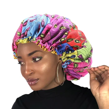 Mados spausdinti minkštas ruožas Vidinis hijab kepurės moterims dvigubo sluoksnio Afrikos madinga apsiaustas galvos skara turbaną variklio dangčio nešioti