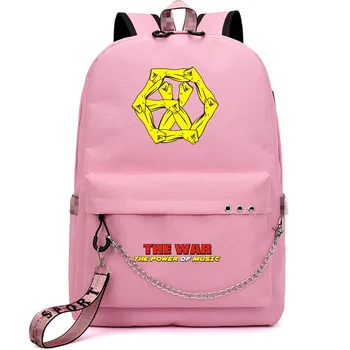 Mainlead Kpop EXO Lucky One Karo Drobės Mokyklos Kuprinė Nešiojamąjį kompiuterį Su USB, Ausinių Anga