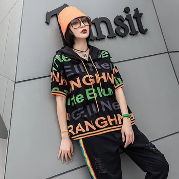 Max LuLu Naujų 2020 M. Vasarą Europos Mados Ponios Punk Tee Marškinėliai Moteriški Prarasti Spausdinti Tshirts Moterų Atsitiktinis Streetwear Plius Dydis