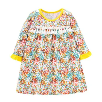 Mažai specialistė, vaikų mergaičių mados prekės ženklo rudenį vaikų suknelė kūdikių, mergaičių drabužiai dot spausdinti bamblys mergina kutai suknelės QZ01