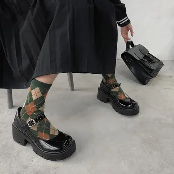 Mažas odos batai moterims 2020 m pavasario modelius Mary Jane bateliai moterims Japonijos aukšti kulniukai retro platforminiai batai moterims