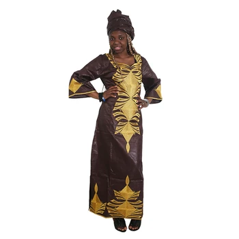 MD 2020 m. Afrikos Moterų Suknelės, Riche heidi bazin Tradicinio Siuvinėjimo Suknelė Galvos skara Plius Dydis Ilga Suknelė Ropa Africana Mujer Šalis