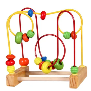 Mediniai Žaislai Karoliukai Kūdikių ir Vaikų Mažų Medinių Zawalcowany Ankstyvojo Ugdymo Blokai