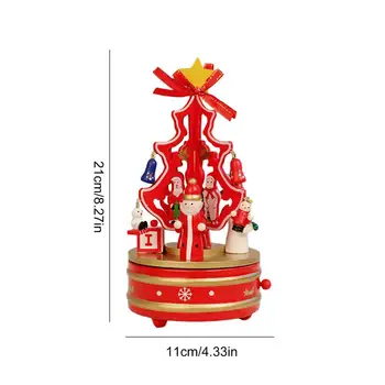 Medinė Muzikinė Dėžutė Muzikos Atnaujinamų Kalėdų Eglutė Arklių Music Box Kalėdų, Vestuvių, Gimtadienio Dovana Merry-Go-Round Karšto
