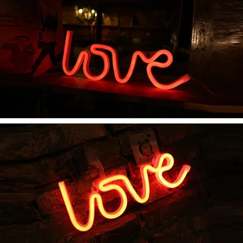 Meilė LED juostelės Modeliavimo Naktį Šviesos USB Formos Ženklas, Miegamojo Puošimas Lempos Dvigubo Galingumo Patalpų Kalėdų Vestuvių Dekoratyvinės Lempos