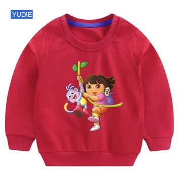 Merginos Palaidinukė mielas Pavasario Vaikams drabužių Palaidinukė Vaikų Anime Hoodies Berniukas Mergaitė Gimtadienio proga Animacinių filmų Susagstomi megztiniai