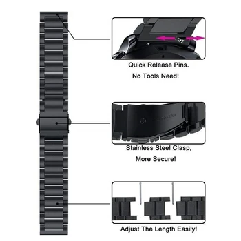 Metalo Diržu, Huawei Žiūrėti GT/GT2 46MM Garbę Magija 2 Smart Band Apyrankė Nerūdijančio Dirželiai Galaxy Watch3 45mm Apyrankė