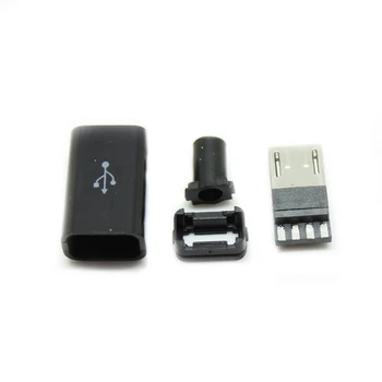 MICRO USB2.0 male plug kištukas 5P 4P greitai imti galva 