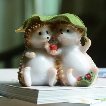 Mielas dervos ežys miniatiūrinės Statulėlės Miniatiūros amatų vestuvių namų puošybai menų pasakų sodas simuliacija gyvūnai, dovanos