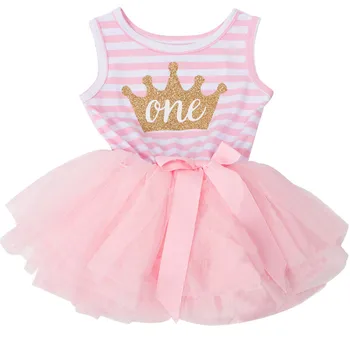 Mielas mergytę 1-ojo Gimtadienio Rinkinių Baby Girl Šalis Nešioti Naujagimiui Drabužių Tutu Tortas Smash Suknelė Komplektus Drabužių 12 Mėnesių