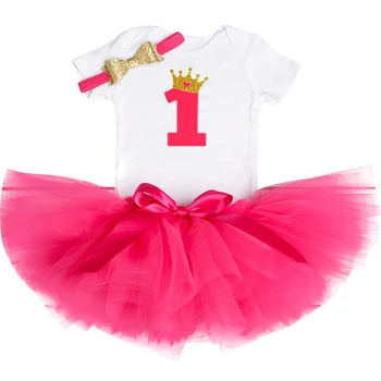 Mielas mergytę 1-ojo Gimtadienio Rinkinių Baby Girl Šalis Nešioti Naujagimiui Drabužių Tutu Tortas Smash Suknelė Komplektus Drabužių 12 Mėnesių