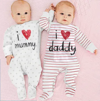 Mielas naujagimis kūdikis kūdikis, berniukas, mergaitė romper laiškas spausdinti jumpsuit kūdikių drabužiai 2019 Karšto