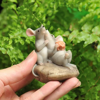 Mielas Pelės Skulptūra Elf Statula Gyvūnų Statulėlės, Papuošalai Namų, Sodo Dekoro Micro Kraštovaizdžio Papuošalai Dervos Amatai
