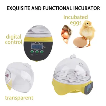 Miglotas Mogolų ES Kištukas 7 Kiaušiniai Skaitmeninis Inkubatorius Automatinė Naminiai paukščiai, Antys, Vištos Kiaušinių Hatcher Mašina 110V 30W