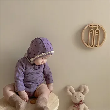 MILANCEL Rudenį kūdikiu bodysuits gėlių naujagimiui mergaičių drabužių medvilnės baby one piece kūdikių skrybėlę