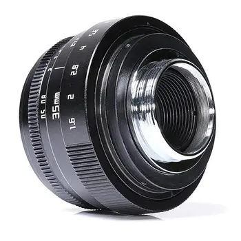 Mini 35mm f/1.6 APS-C VAIZDO Objektyvas+adapteris žiedas+2 Makro Žiedas, skirtas NEX FX M4/3 NIKON1 EOSM Mirroless Fotoaparatas