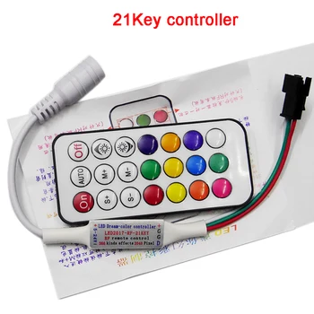 Mini 3keys 14keys 21keys RGB IR RF Nuotolinio valdymo pultelis, už WS2811 WS2812B WS2813 APA102 juostos valdiklis