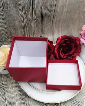 Mini Kvadratinį Popieriaus Gėlių Dėžės su Dangčiu Floristas Kibirą Valentino Dienos Rožių Pateikti Pakuotės, Dėžutės, Namų Puošimas, Vestuvių Papuošimas