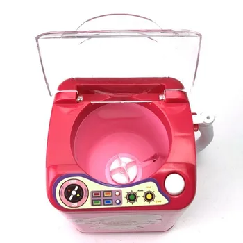 Mini Modeliavimo Elektros Makiažas Brush Cleaner Lėlių Žaislas, Automatinė Skalbimo Mašina, Kosmetikos Grožio Powder Puff Valymo Priemonė
