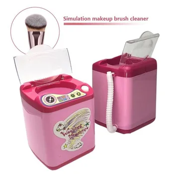 Mini Modeliavimo Elektros Makiažas Brush Cleaner Lėlių Žaislas, Automatinė Skalbimo Mašina, Kosmetikos Grožio Powder Puff Valymo Priemonė
