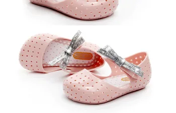 Mini SED Naujų korėjos mergaičių želė batai Vaikams Mergina lankas princesė Saldainiai Sandalas, vaikų Minkštųjų Melissa bateliai skylę Paplūdimio bateliai SH098