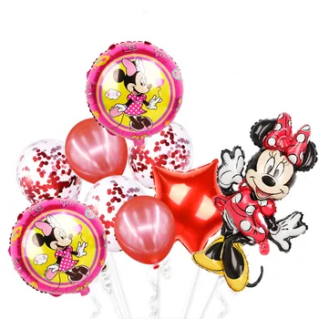 Minnie mouse folija balionai peliukas 1-ojo gimtadienio dekoracijos vaikams ballon skaičius 1 globos baby shower konfeti latekso ball žaislas