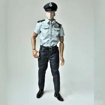 Mnotht 1/6 Masto Kareivis Priedai Honkongo policijos Trumpas rankovėmis kostiumas Drabužiai Tinka 12in Vyrų Kūno Veiksmų Skaičius, modelis m3
